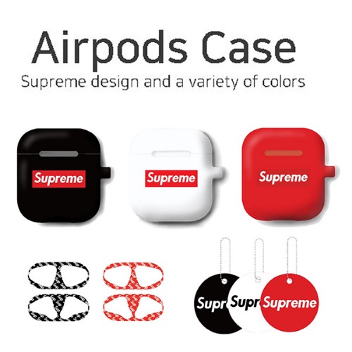 애플 에어팟(Airpots) 블루투스이어폰 슈프림케이스