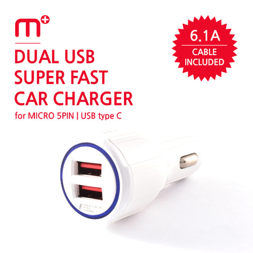 MPLUS M+ 듀얼 USB 차량용 퀵차지 충전기 (6A) MC-70Q